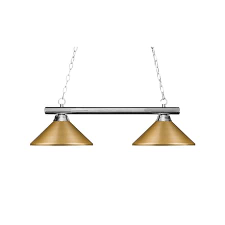 Z-Lite Sharp Shooter 2 Light Billiard Light, Chrome & Satin Gold 155-2CH-MSG